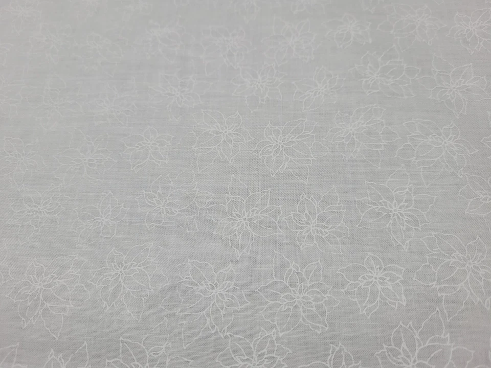 Lot of 5 FQ's P&B Ramblings Holiday Christmas White on White Print Blender - Image 2 of 4