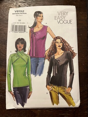 ☺︎ Vogue V8152 UNCUT Sewing Pattern, Misses' Top, Size 14-16-18-20 | eBay