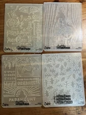 Tim Holtz Embossing Folders lot 4 total folders Ornaments Christmas Postcards