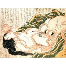 Hokusai Octopus Fishermans Wife Dreams Adult Japanese XL Art Poster Print