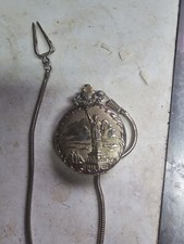 1986 Statue of Liberty Pocket Watch Chain American International Mint COA Box