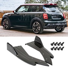 For Mini Cooper JCW F55 F56 Gloss Rear Bumper Diffuser Splitter Lips Side Skirts