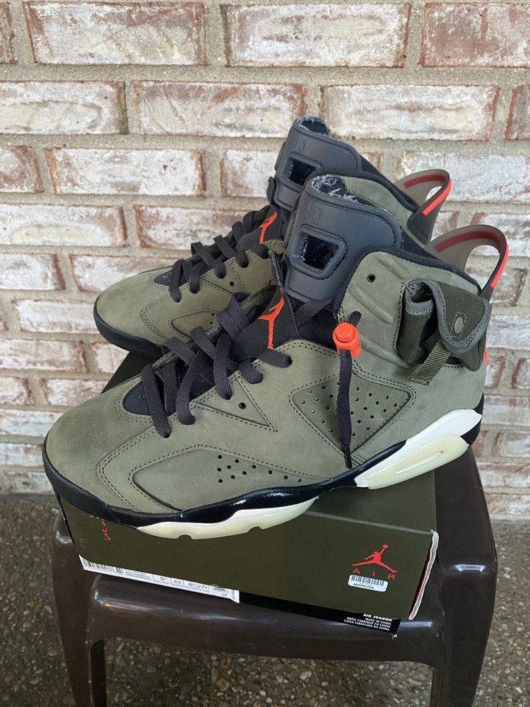 Size 9.5 - Jordan 6 Retro x Travis Scott Mid Olive