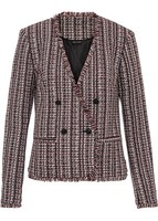Damen Tweed Blazer Neu Gr. 50 Elegante Tweed Jacke Mehrfarbig Mit Glitzerfasern