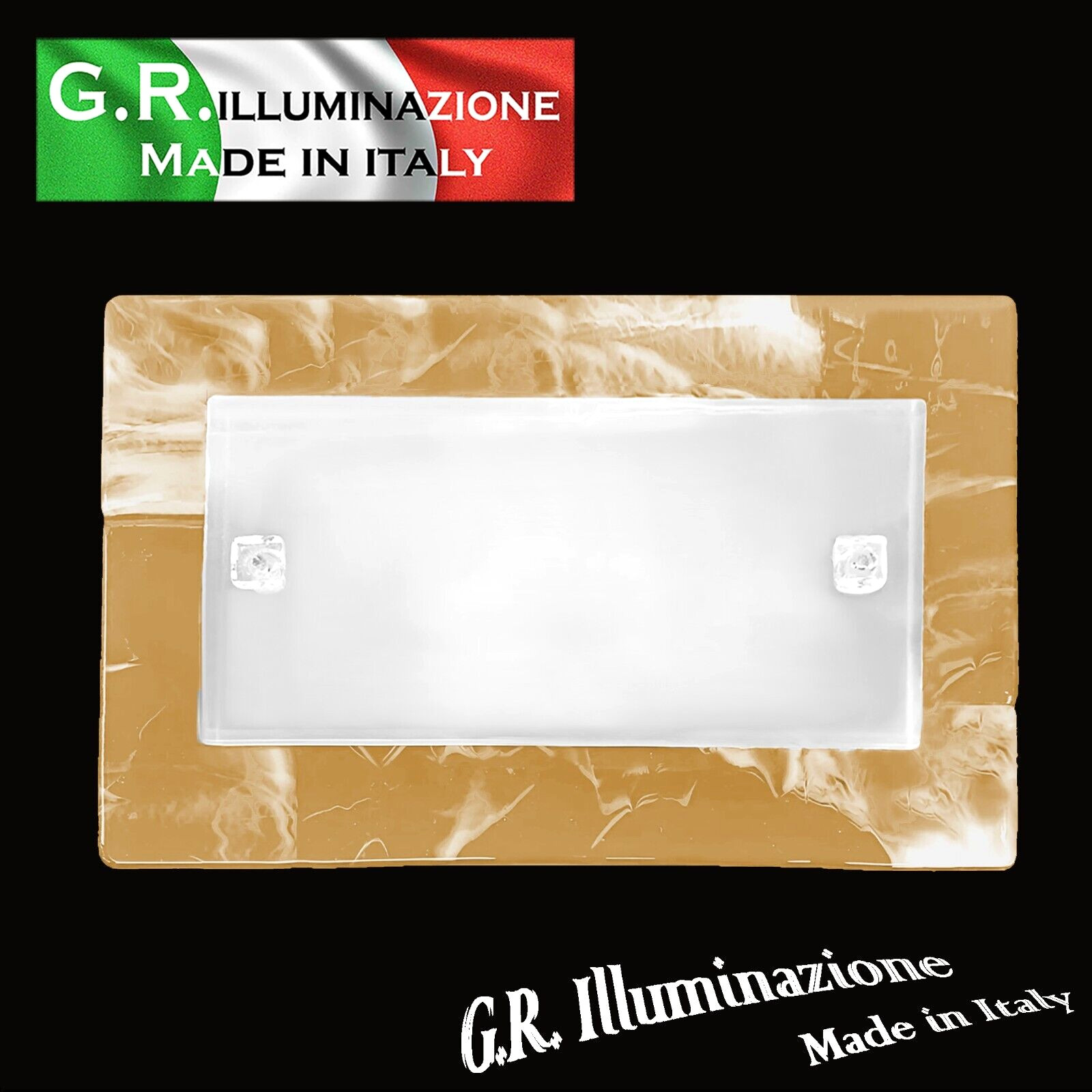 Applique LED Moderna Vetro Sfumato S. Marco | Luce Ambra da Parete