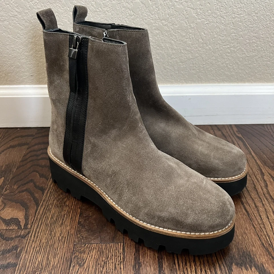 Botas altas suaves Ara Kingston para mujer talla 8,5-9 gris cuero cremallera lateral $240 Foto 4 de 4