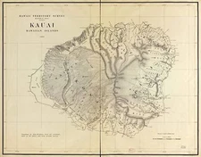 18" x 24" 1903 Map Of Kauai Hawaiian Islands  Walter E. Wall Surveyor