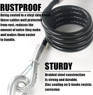 44-1/2 Trailer Coiled Safety Cables,Self Coiling Towing - View #9