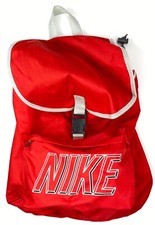 Vintage NIKE Gray Tag Red Retro Backpack Cinch Top Loading Bag Logo Basketball