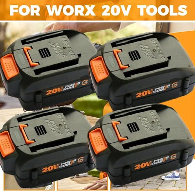 (4Pack) For WORX 20 Volt MAX Extend Lithium Battery WA3520 WA3525 WA3575 WG155