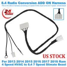 US For 13-18 Ram 8.4 Radio Conversion ADD ON Harness 4 Speed Fan HVAC To 7Speed