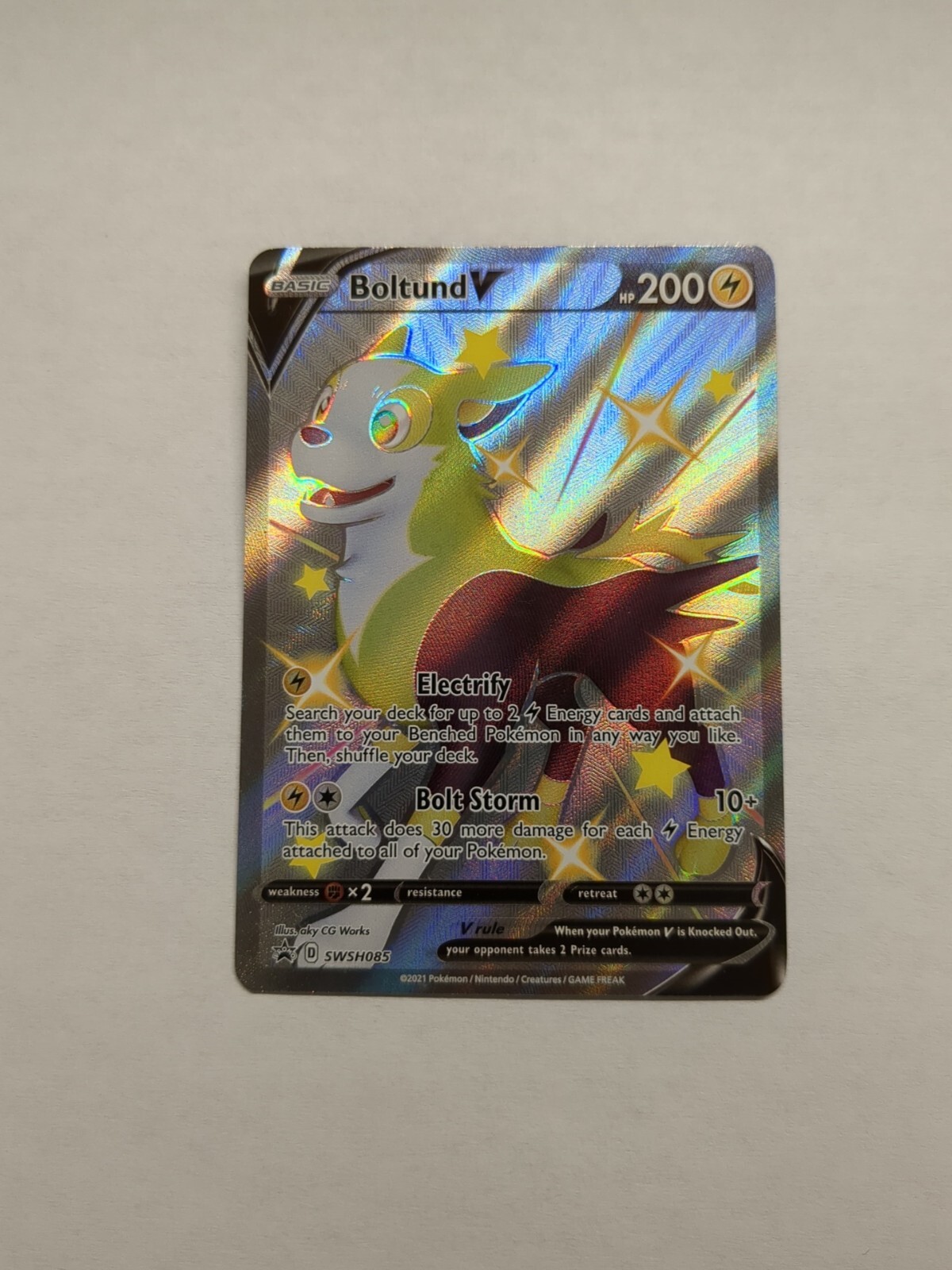Pokémon TCG Boltund V SWSH Black Star Promos SWSH085 Holo Promo