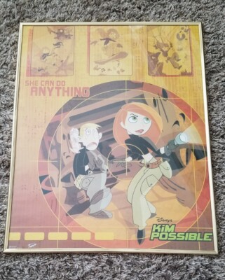 RARE ORIGINAL KIM POSSIBLE FRAMED POSTER 20''X16'' TRENDS KIMPOSSIBLE ITEM S12773 