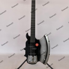 Axe Shape Electric Bass Guitar 4-String Stainless Rounded Fret Edge US Stock