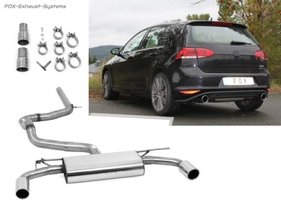 FOX Duplex Racing Exhaust System VW Golf 7 GTI Optics 100mm Round