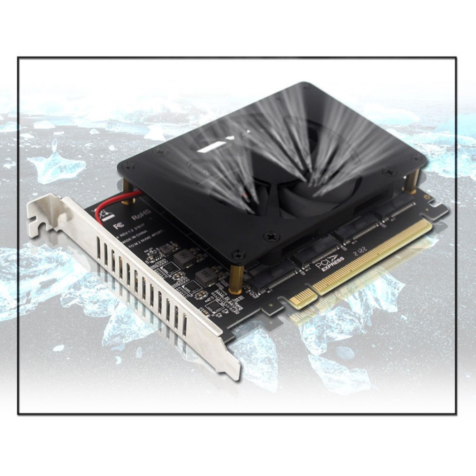 Adapter Card 4-Disk Soft RAID PCIE 3.0/4.0 NVME M.2 For 2230 2242 2260 2280 SSDs