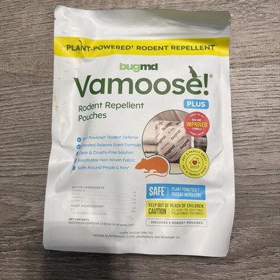 BugMD Vamoose! PLUS - Rodent Repellent Pouches 4 Pouches Plant-Powered Exp 12/28