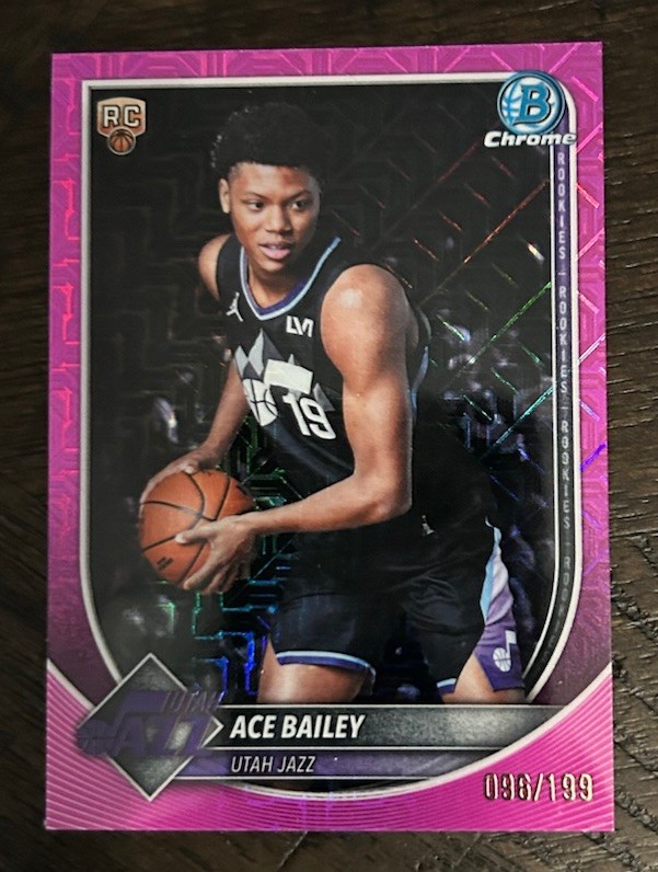 2025-26 Bowman Chrome Basketball Ace Bailey Pink Mojo /199 BCV-5 Jazz Rookie 🔥