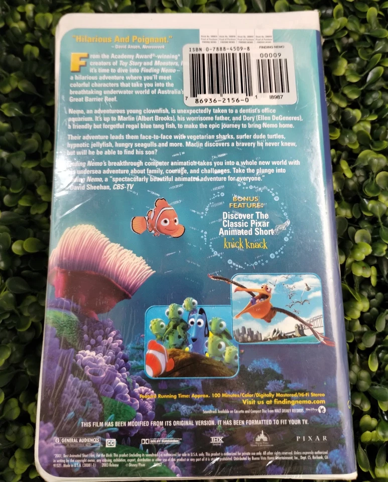 Disney Pixar Finding Nemo VHS Video BRAND NEW FACTORY SEALED Clamshell Case - Image 2 of 4