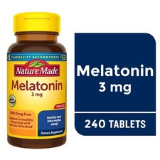 Nature Made Melatonin 3 mg Tablets, 100 Drug Free Sleep Aid for Adults, 240 Ct
