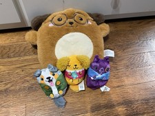 Dogs Vs Squirrels 4 Beanie Bag Plush Toys Set of 3 Great Condition No Tags