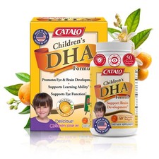 CATALO Children's DHA Formula - 200mg DHA per Serving, Orange Flavor, 50 Softgel