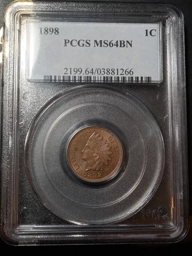 1898 Indian Head Penny/Cent-Graded PCGS MS-64!SLICING SHARP & NICE TONE!Ddo/Ddr?
