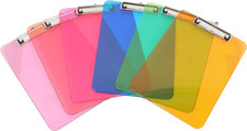 Colorful, Sturdy, Lightweight Plastic Clipboards, Letter Size, Assorted Colors,