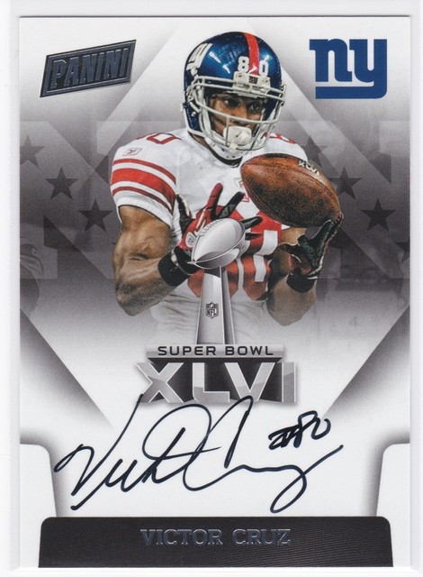 Victor Cruz 2015 Panini Super Bowl Signatures Auto XLVI New York Giants SP RARE