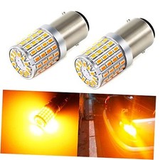 BAY15D 1157 Orange Yellow LED Bulbs Super Bright 3014 72-SMD 1157 Amber Yellow