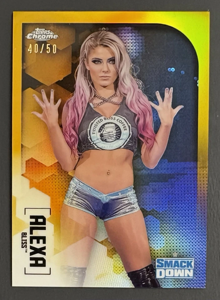 2020 WWE Topps Chrome Alexa Bliss Gold Refractor/50 - Image 2 of 4