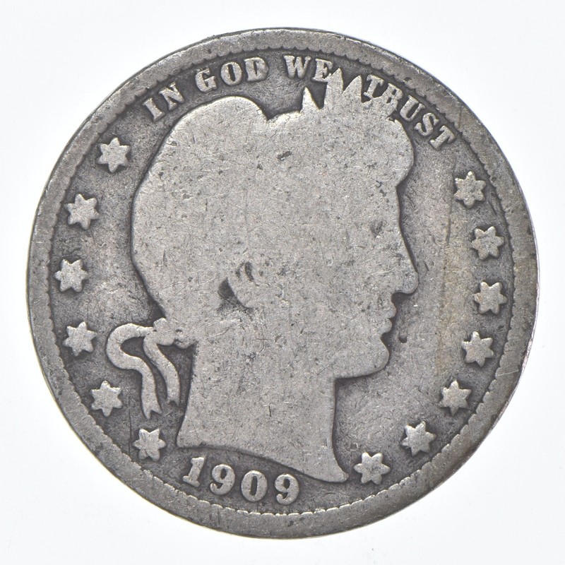 1909-O Barber Quarter Average Circ *2073