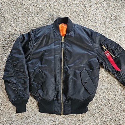 ALPHA MA-1 90’s MIL-J-82790J (USAF) ALPHA INDUSTRIES MA-1 USAF Pilot Flyer Bomber Jacket Mens Small