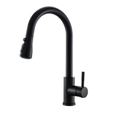 GIMILI Black Kitchen Faucet with Pull Down Sprayer Single Hole Kitchen Sink F...