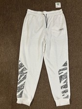 681 NWT PUMA Women's L White Rebel High Waist Pants Cotton Relaxed Fit 585825-52