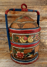 Antique Hand Painted Chinese Wedding Basket