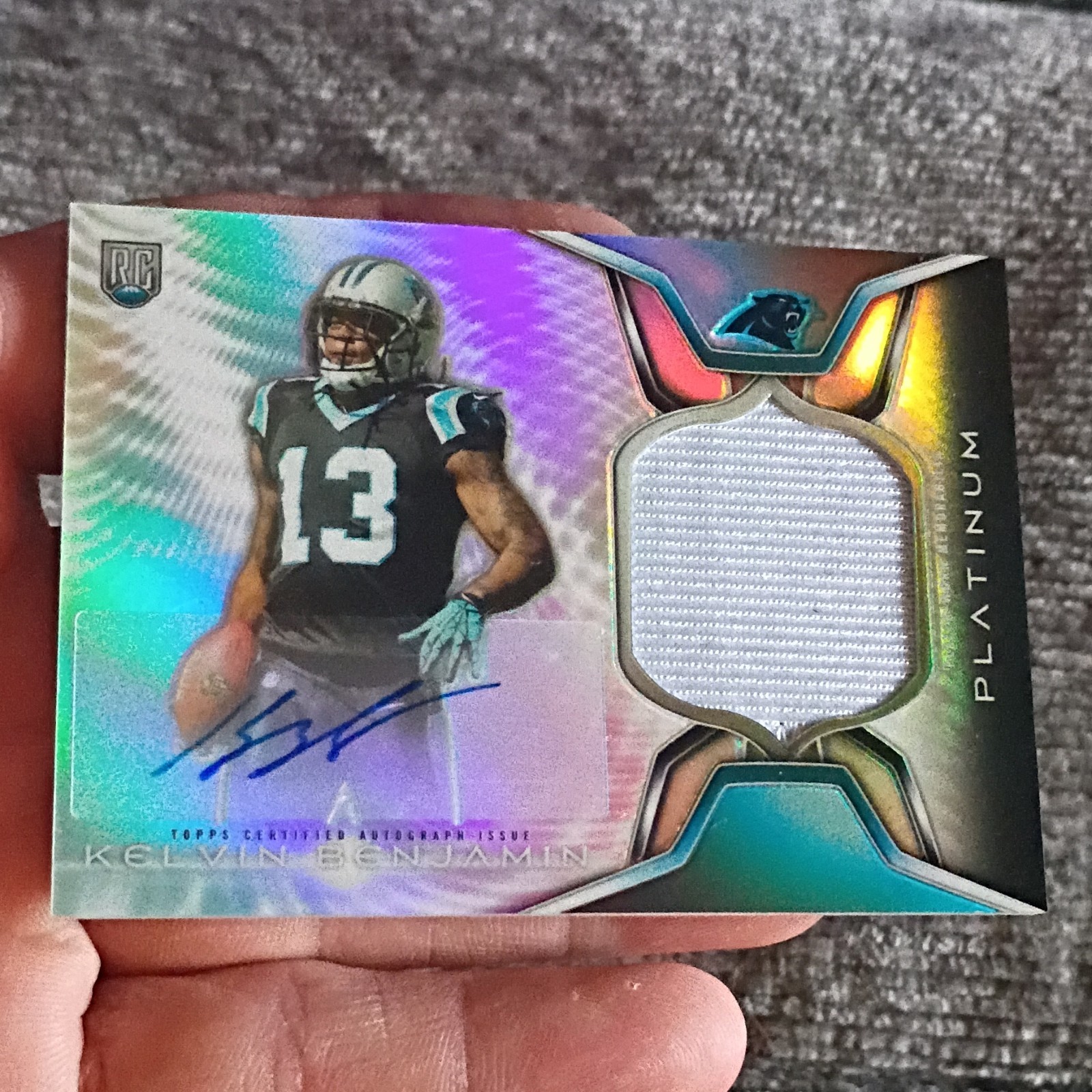 Kelvin Benjamin Topps Platinum Autograph Rookie Patch #KB Refractor