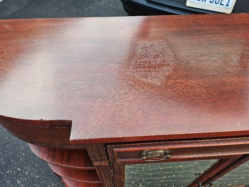 Aparador buffet vintage estilo antigua colonia regencia caoba con superficie de escritura Foto 2 de 4