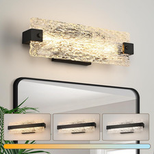 Dimmable Modern Black LED Bathroom Vanity Light Fixture Over Mirror 16.5