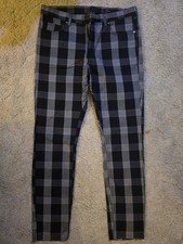 Men's Skinny Fit Plaid Dress Pants Size 31