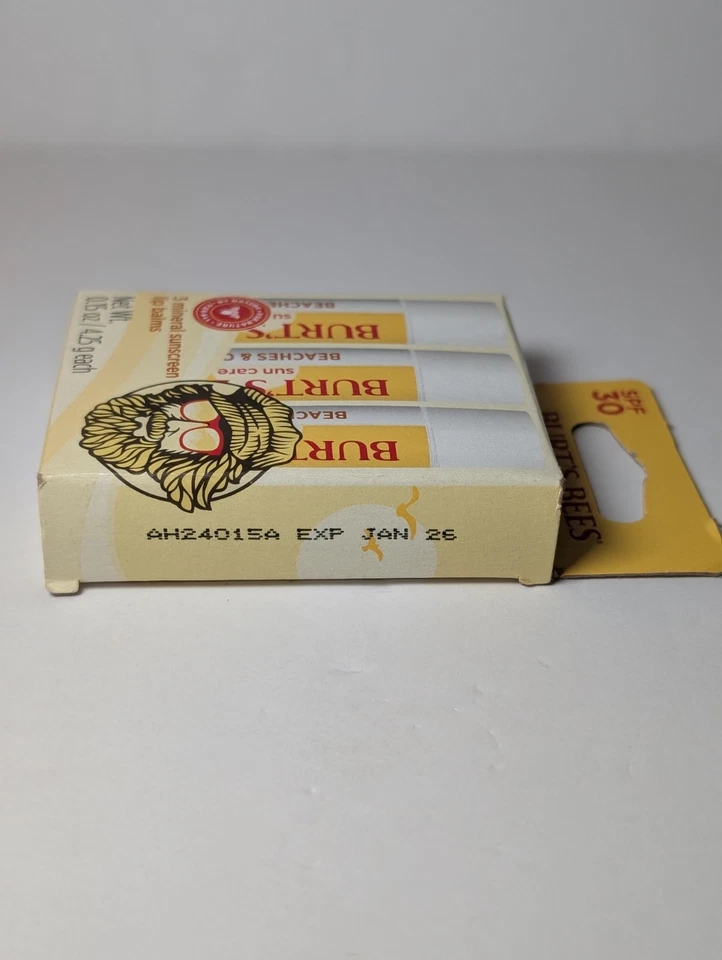 3 Pack Burt's Bees Sun Care SPF 30 Lip Balm Sunscreen Beaches & Cream - Image 3 of 3