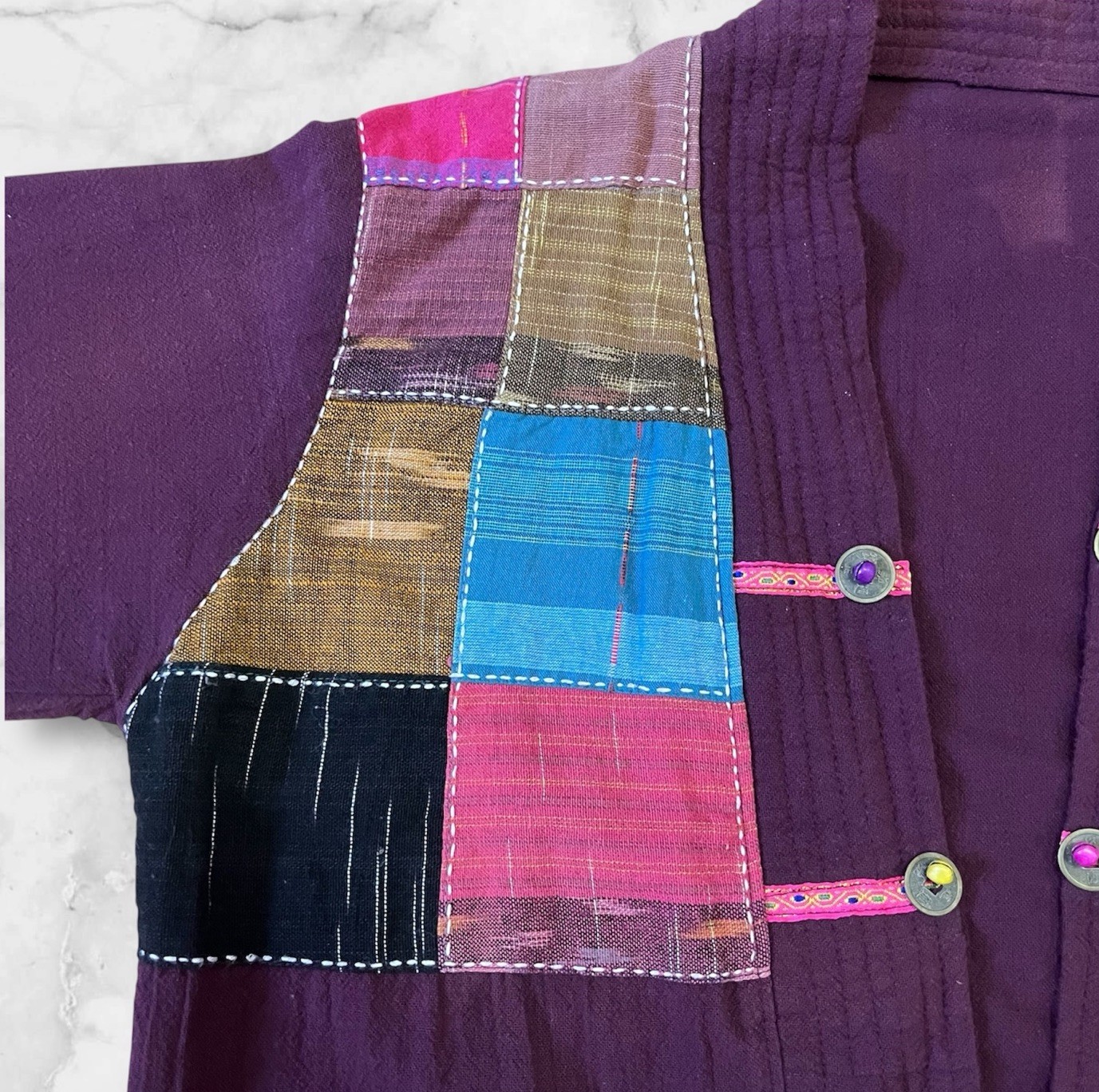 🪙 🔔 🎶 Rare Handmade Bohemian Patchwork Jacket … - image 2