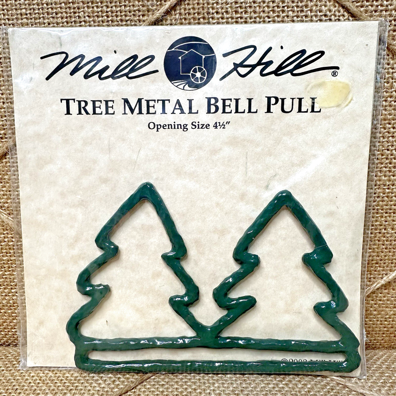 Mill Hill Tree Metal Bell Pull Hardware Dark Green Opening 4.5