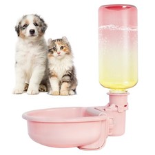16oz Pet Water Bottle, Gravity Dog Water Bowl Dispenser for Cage, Anti-Overfl...