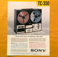 Vintage SONY TC-350 Reel to Reel Tape Deck Brochure - Original