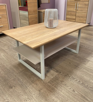 Couchtisch Kai Eiche Teilmassiv Bianco/Kreidefarbig 115X65Cm Metallgestell Tisch