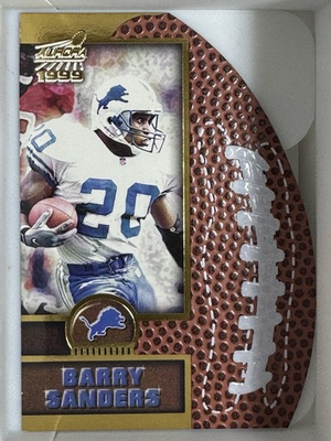 #ad 1999 PACIFIC AURORA BARRY SANDERS #7 LEATHER BOUND DIE CUT SP LIONS $12.50
