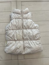 Old Navy Zip Up Puffer Vest/Jacket Outerwear Girls/Juniors Medium Pockets White