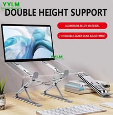 Foldable Aluminum Laptop Stand Adjustable 6 Angles Portable Riser 10-15.6 Inch