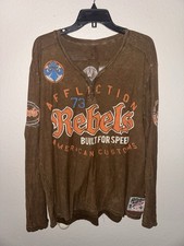 Affliction Buckle long sleeve Henley tee Size XL American Customs Rebel